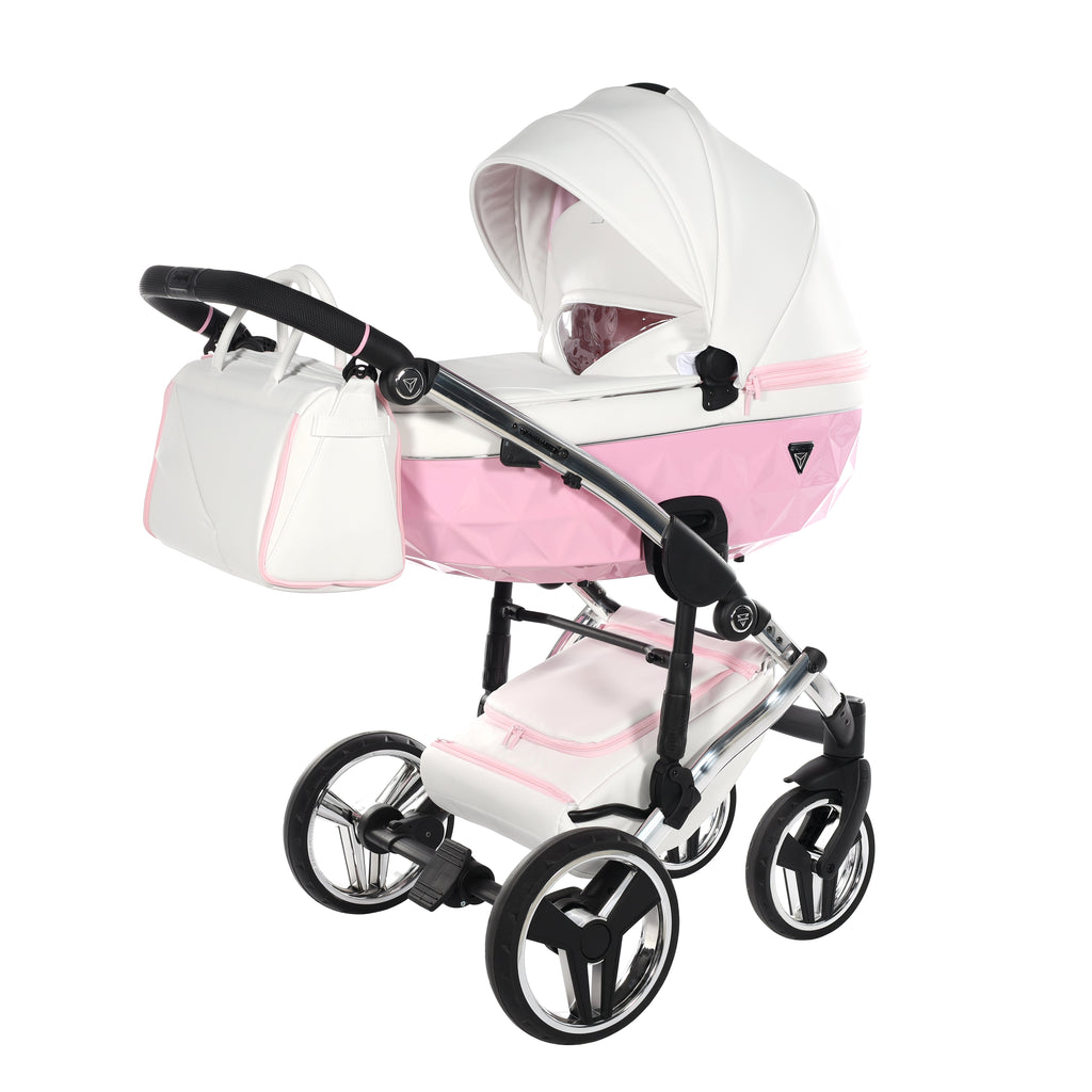 Carro de Bebe Junama Candy Blanco y Rosa