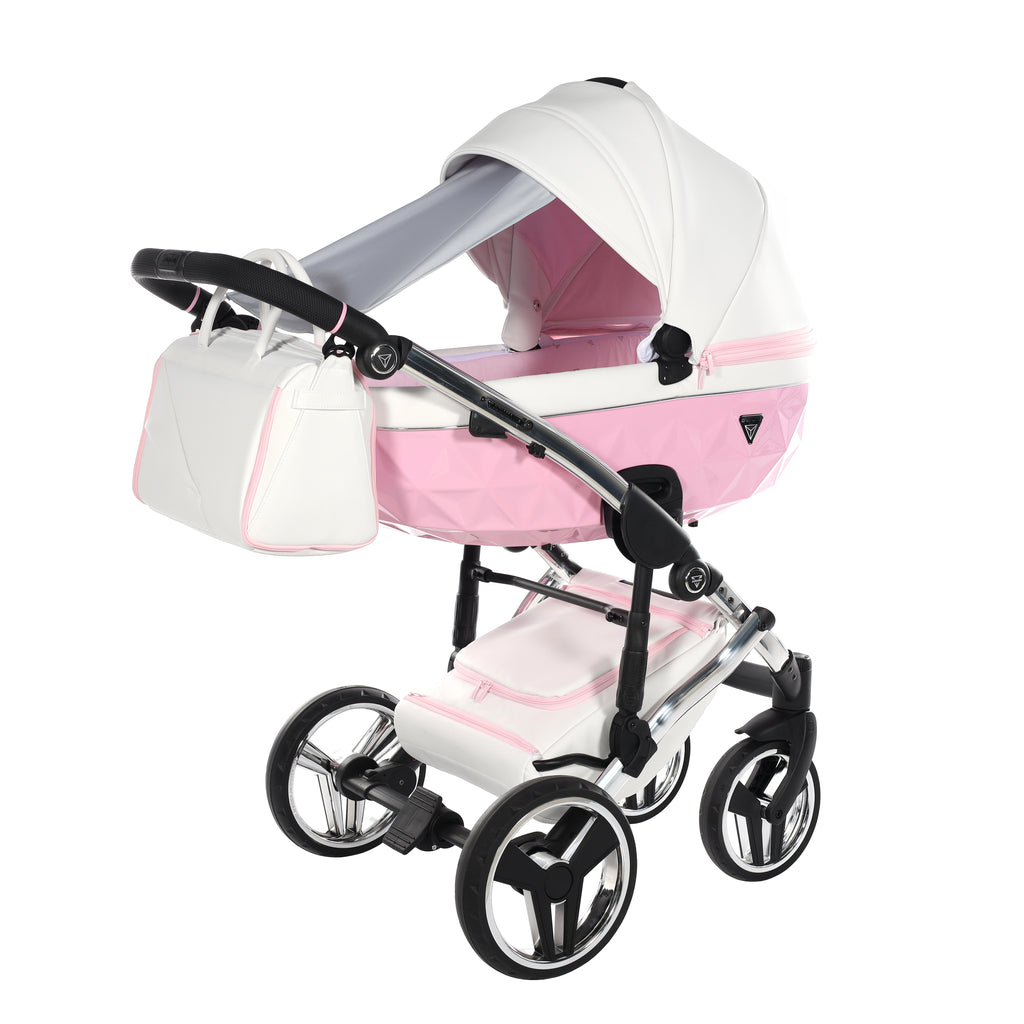 Carro de Bebe Junama Candy Blanco y Rosa