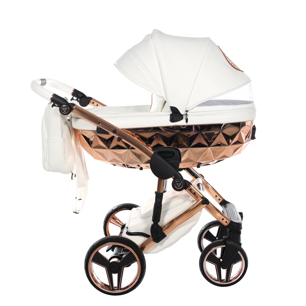 Carro de bebé Junama Hand Craft Blanco y Bronce
