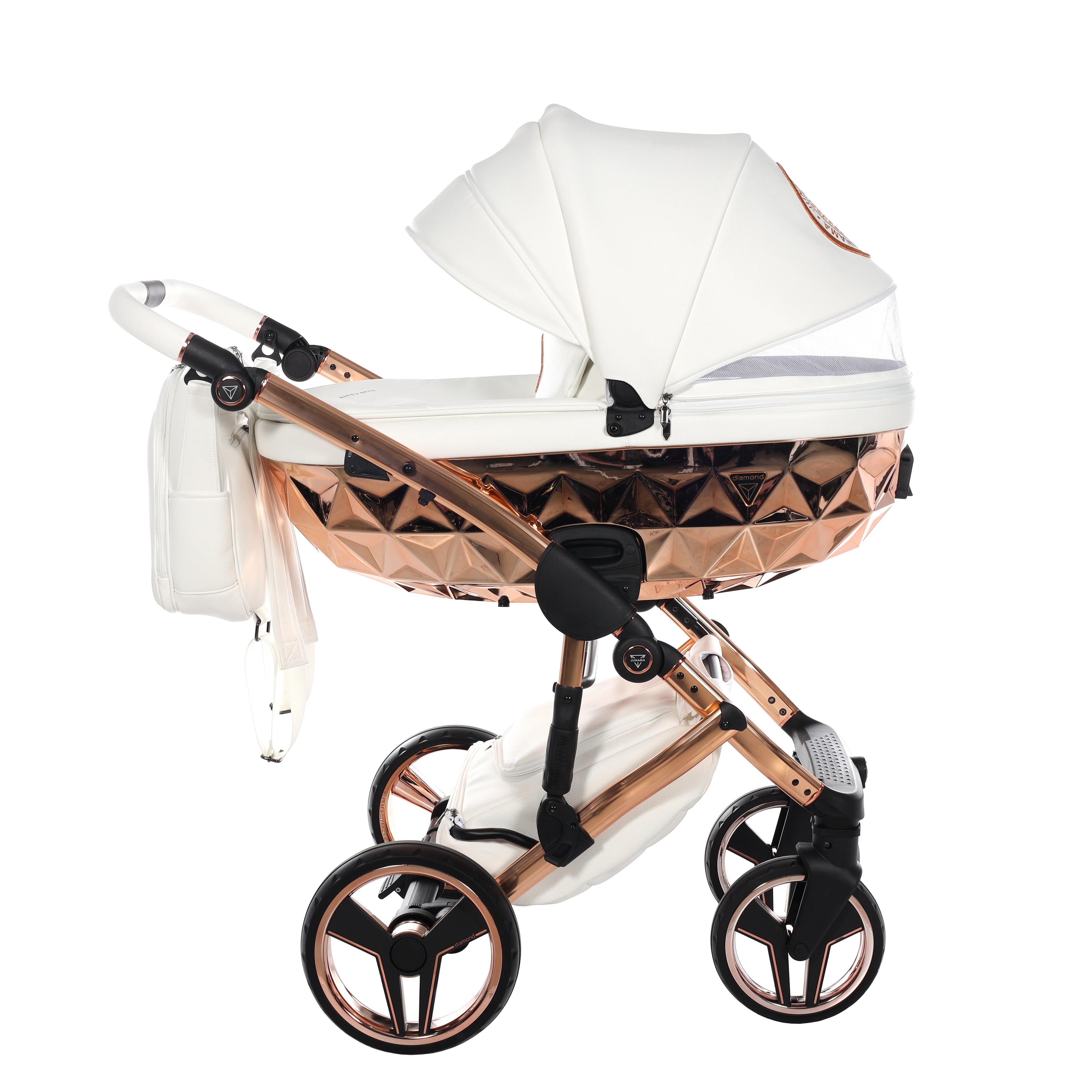 Carro de bebé Junama Hand Craft Blanco y Bronce