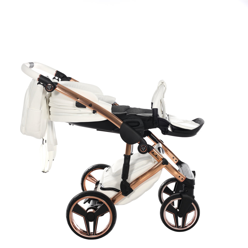 Carro de bebé Junama Hand Craft Blanco y Bronce