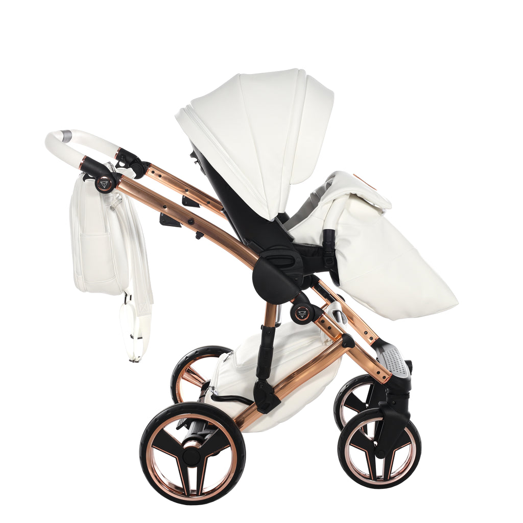 Carro de bebé Junama Hand Craft Blanco y Bronce