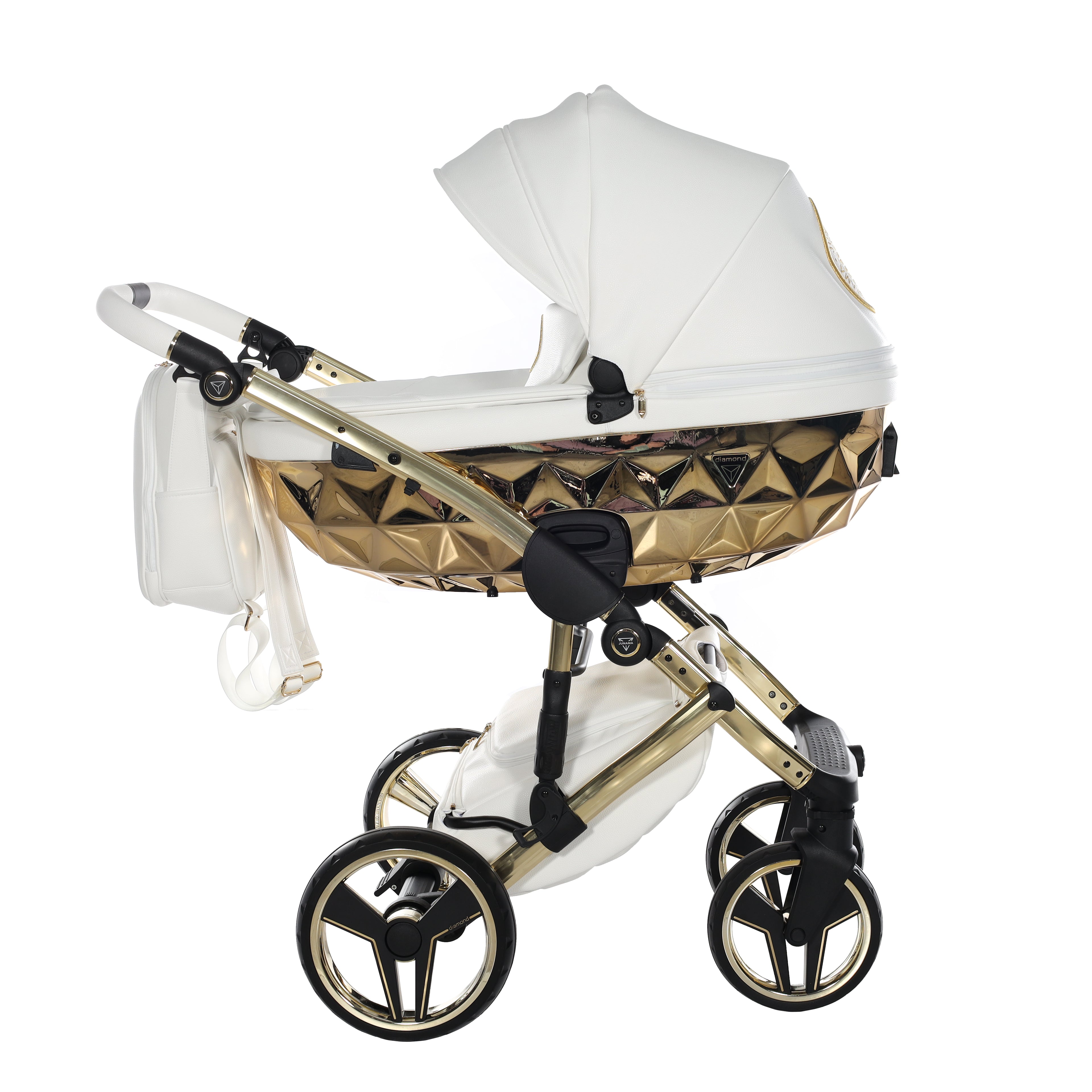 Carro de bebé Junama Hand Craft Blanco y Dorado