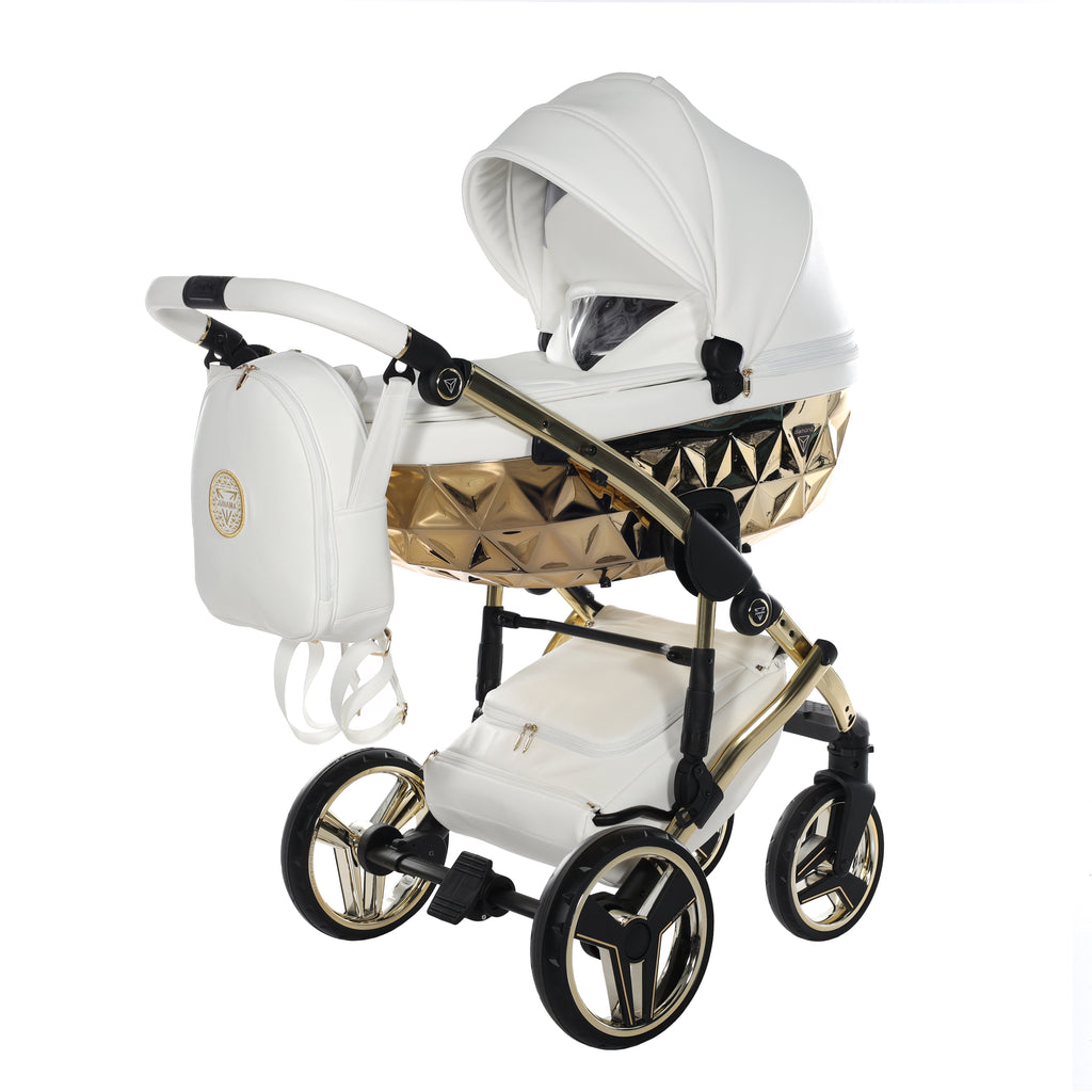 Carro de bebé Junama Hand Craft Blanco y Dorado
