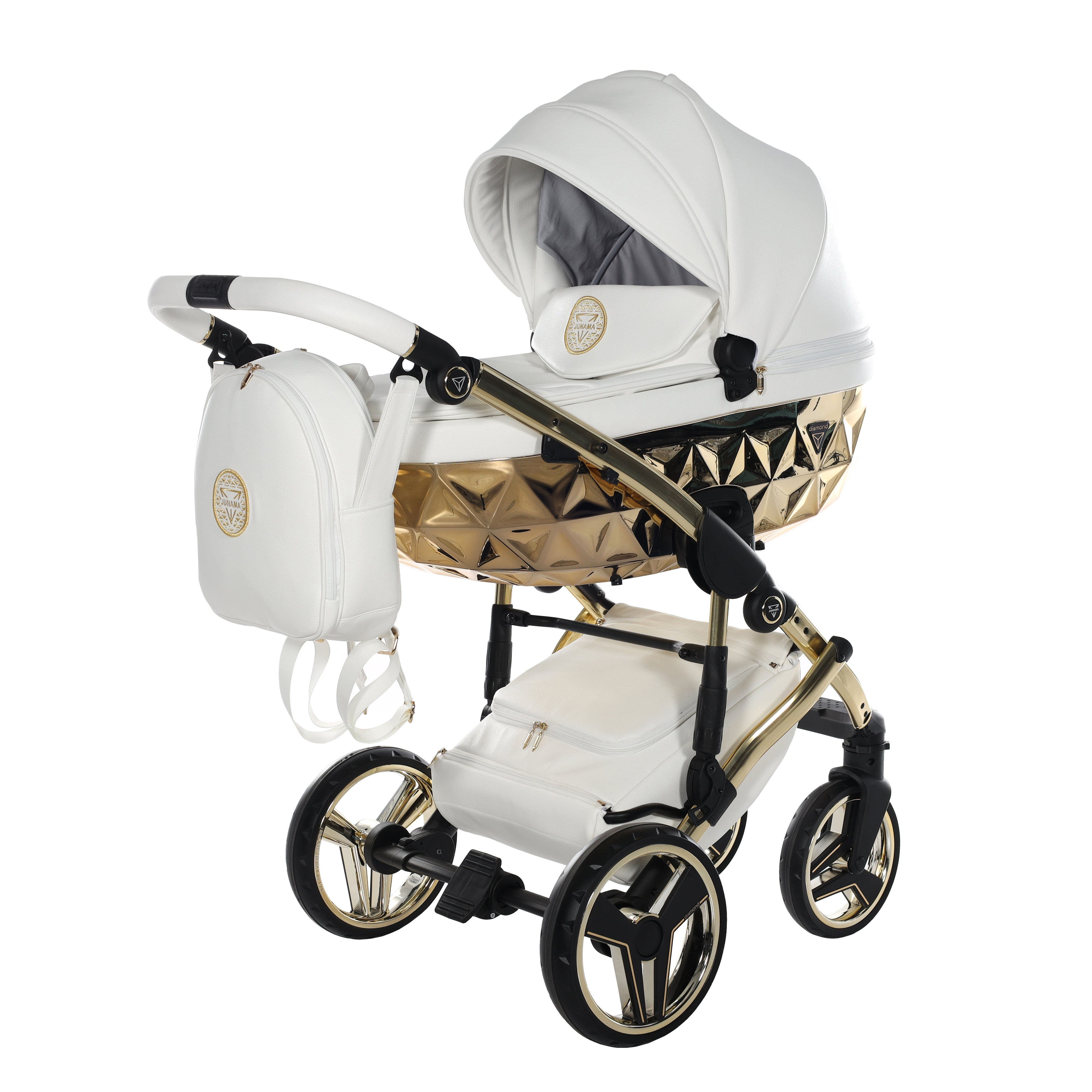 Carro de bebé Junama Hand Craft Blanco y Dorado