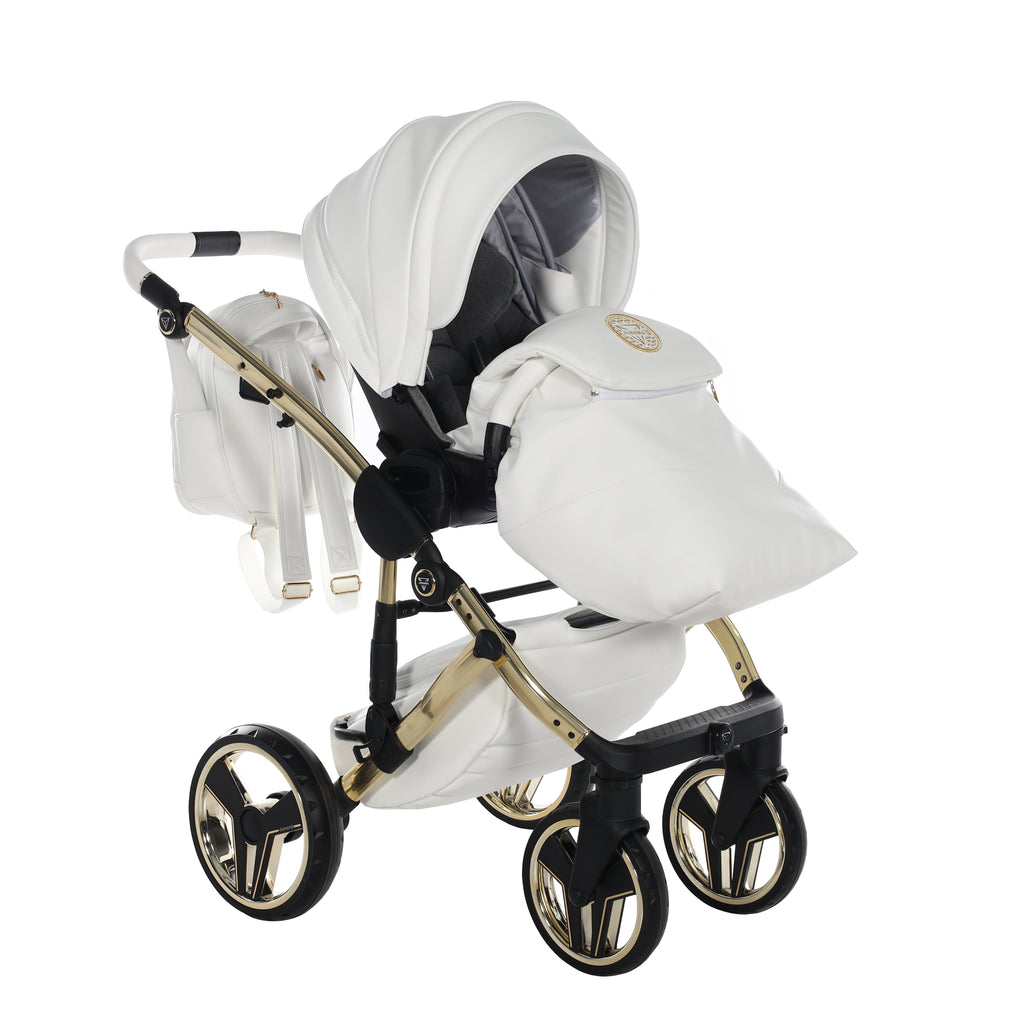 Carro de bebé Junama Hand Craft Blanco y Dorado