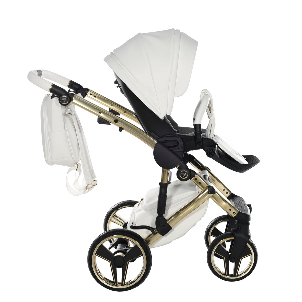 Carro de bebé Junama Hand Craft Blanco y Dorado