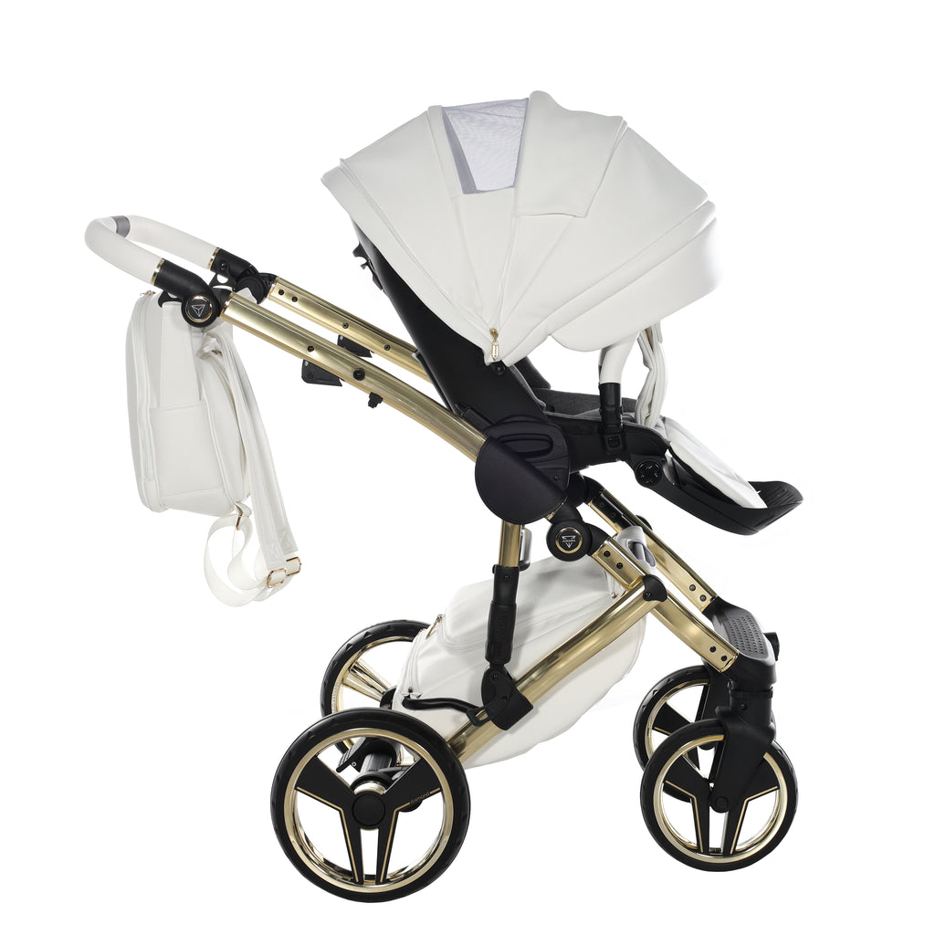 Carro de bebé Junama Hand Craft Blanco y Dorado