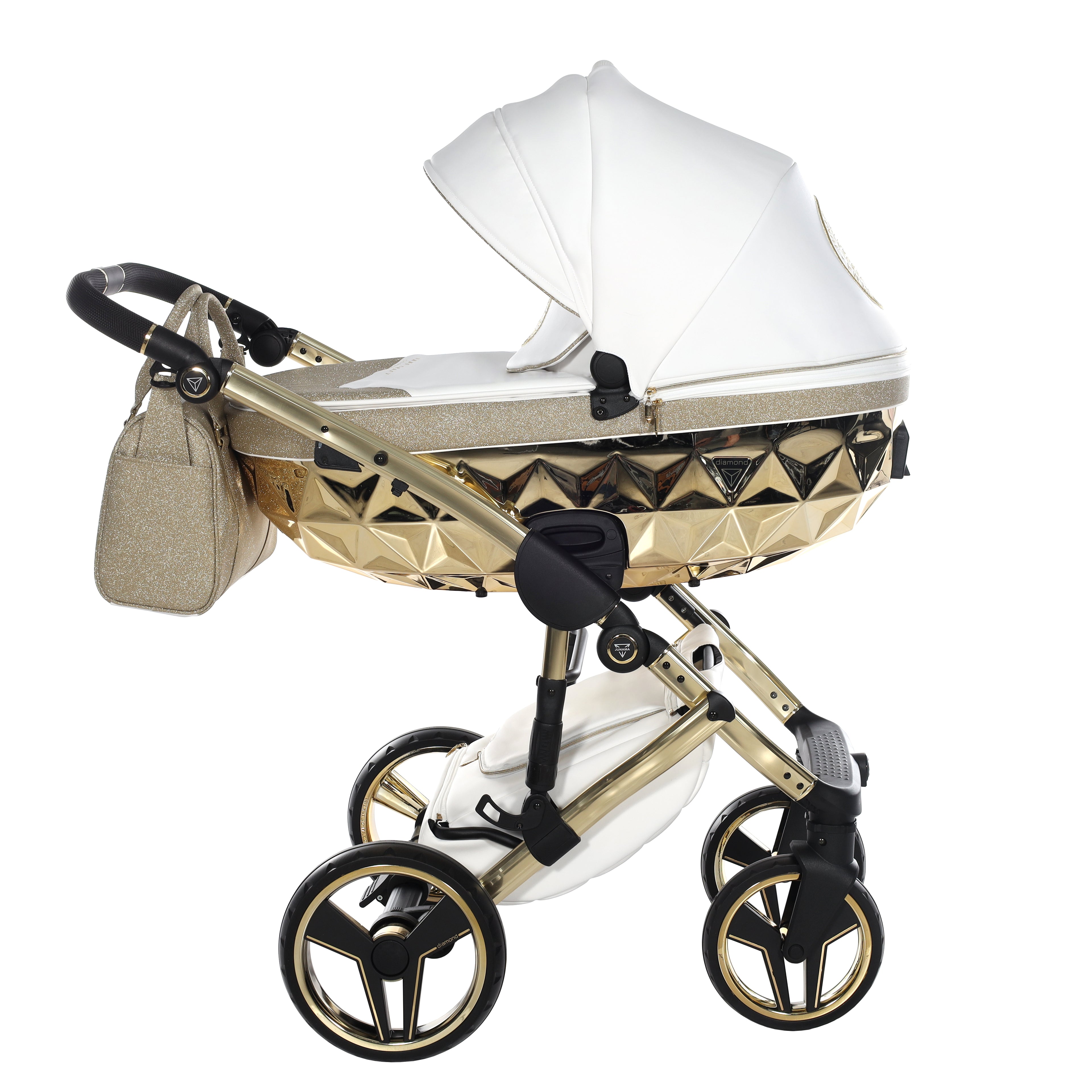 Carro de bebé Junama Hand Craft Glitter Dorado y Blanco