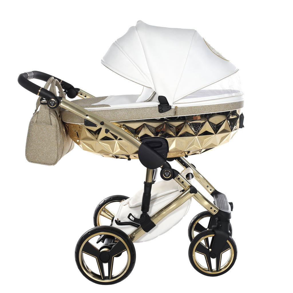 Carro de bebé Junama Hand Craft Glitter Dorado y Blanco