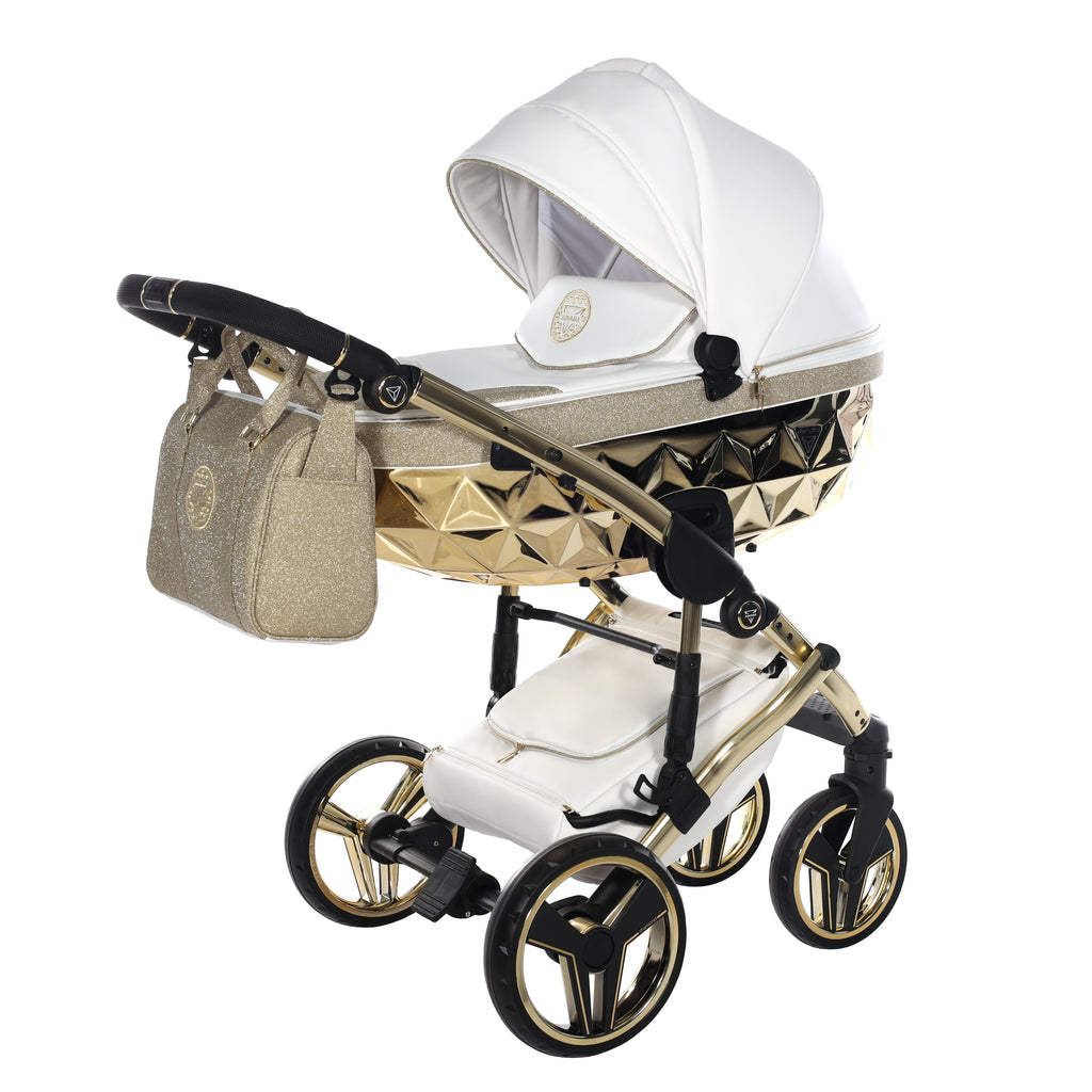 Carro de bebé Junama Hand Craft Glitter Dorado y Blanco