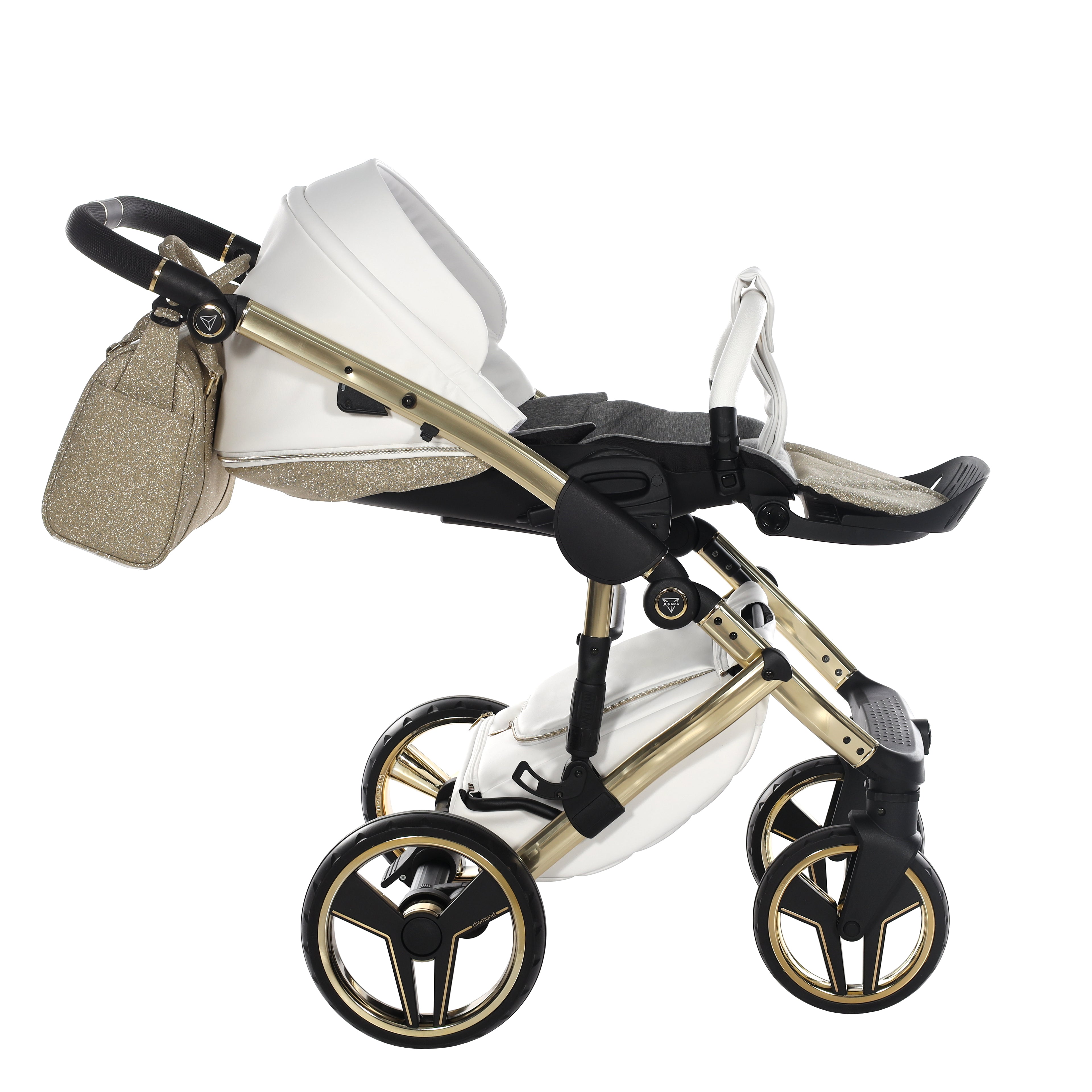Carro de bebé Junama Hand Craft Glitter Dorado y Blanco