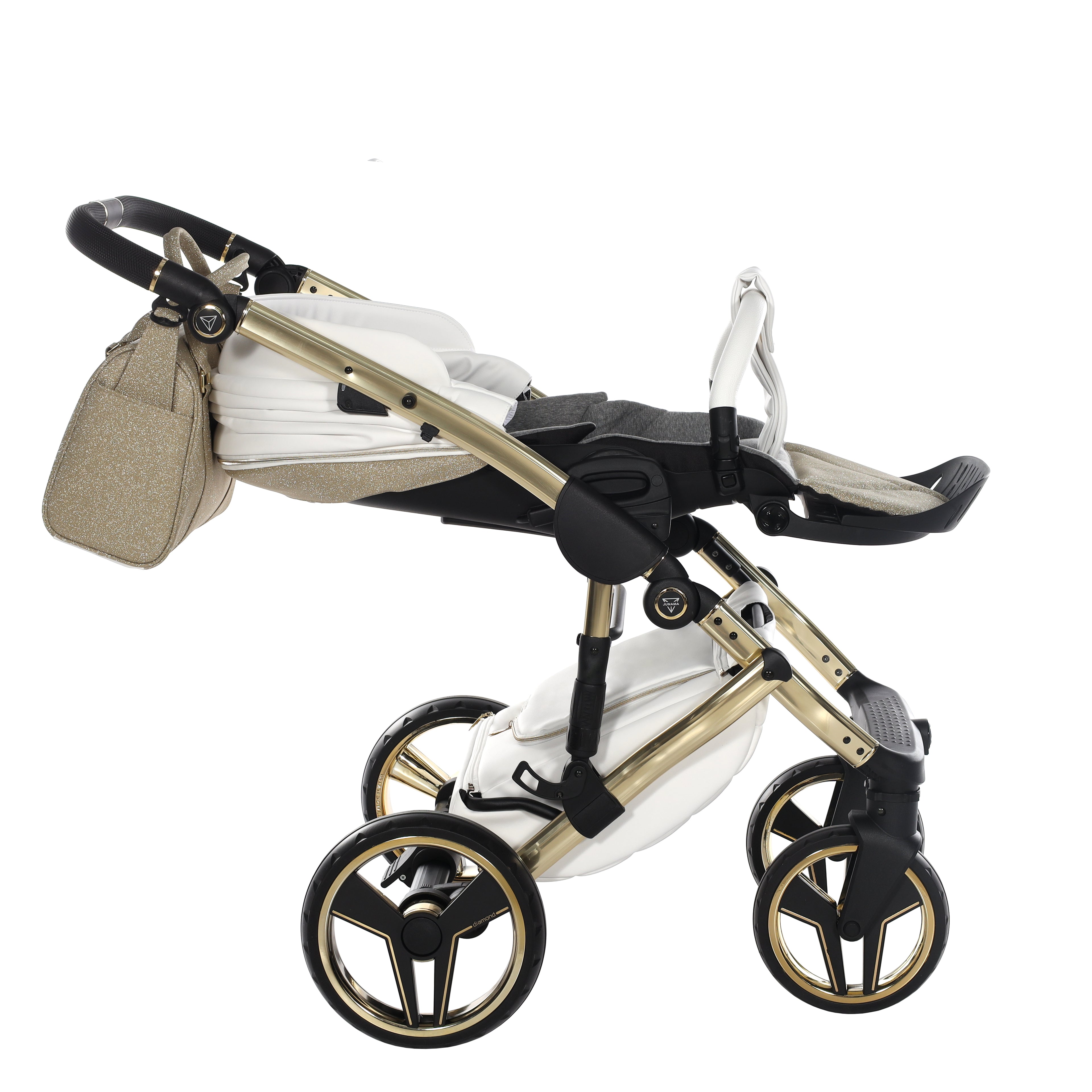 Carro de bebé Junama Hand Craft Glitter Dorado y Blanco