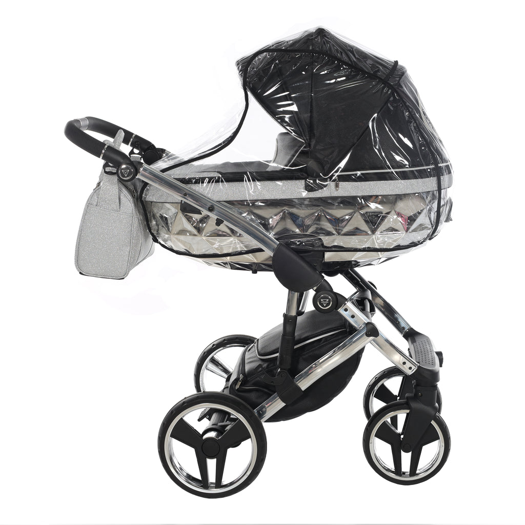 Carro de bebé Junama Hand Craft Glitter Plata y Negro