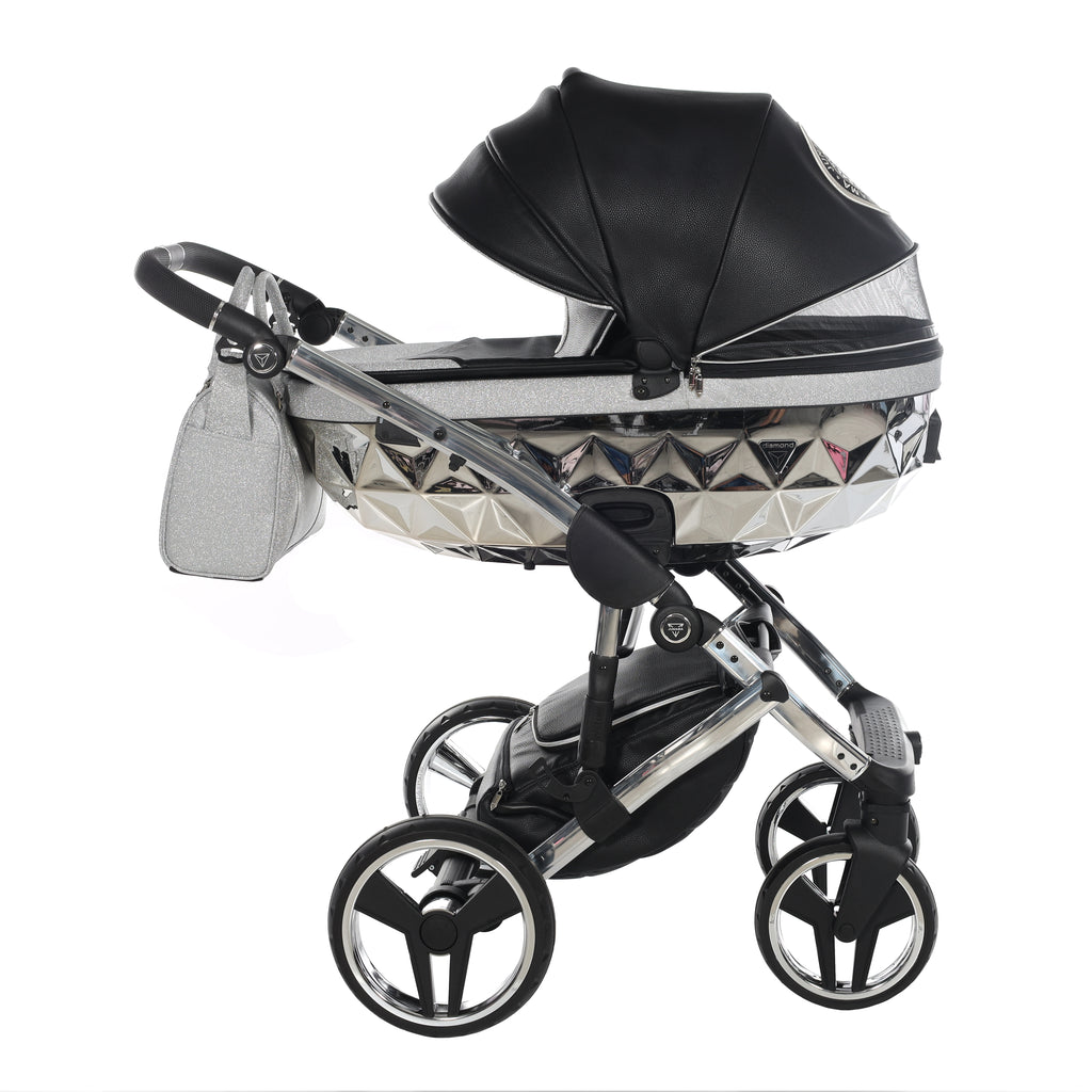 Carro de bebé Junama Hand Craft Glitter Plata y Negro