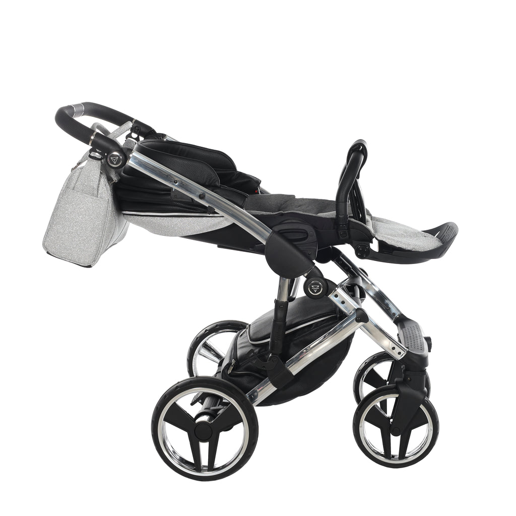Carro de bebé Junama Hand Craft Glitter Plata y Negro