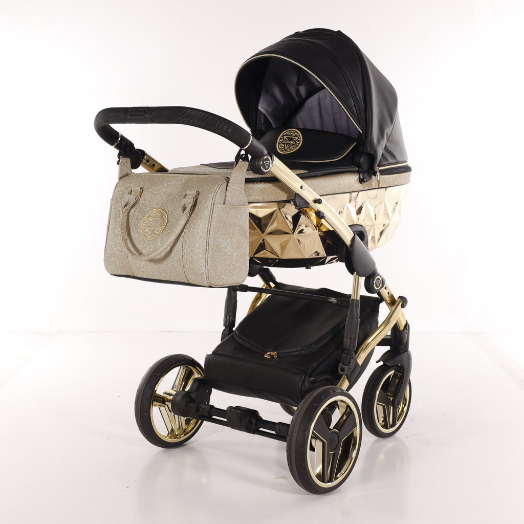 Carro de bebé Junama Hand Craft Glitter Dorado y Negro