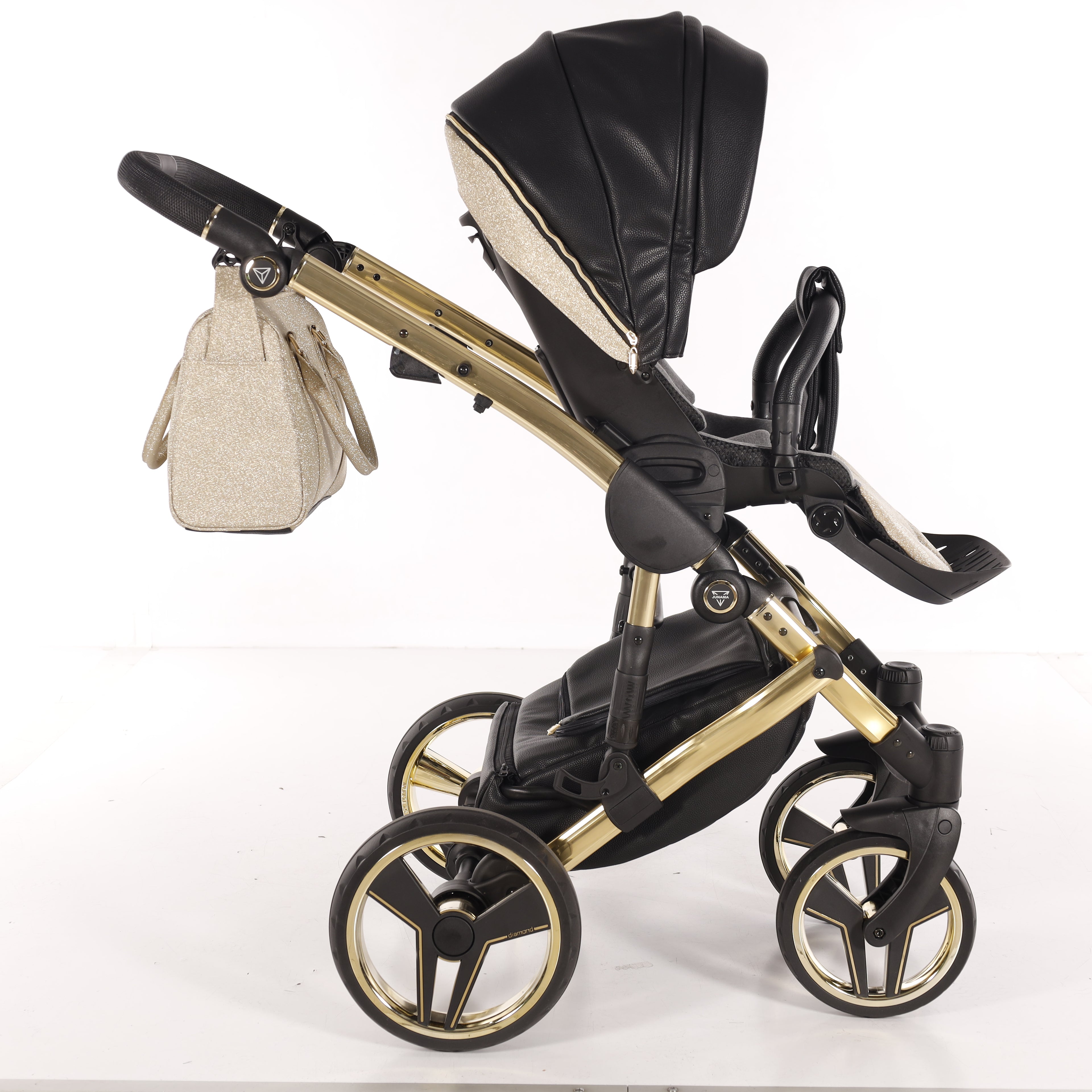 Carro de bebé Junama Hand Craft Glitter Dorado y Negro