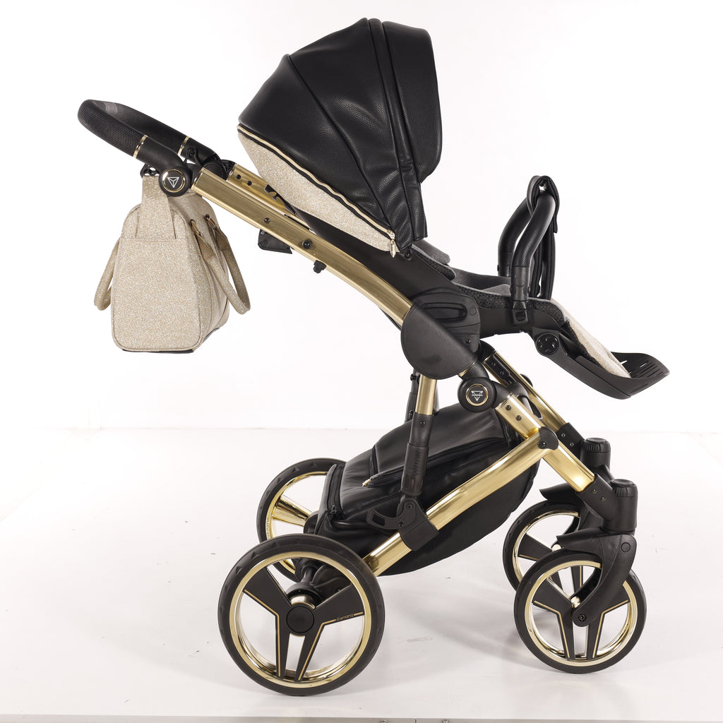 Carro de bebé Junama Hand Craft Glitter Dorado y Negro