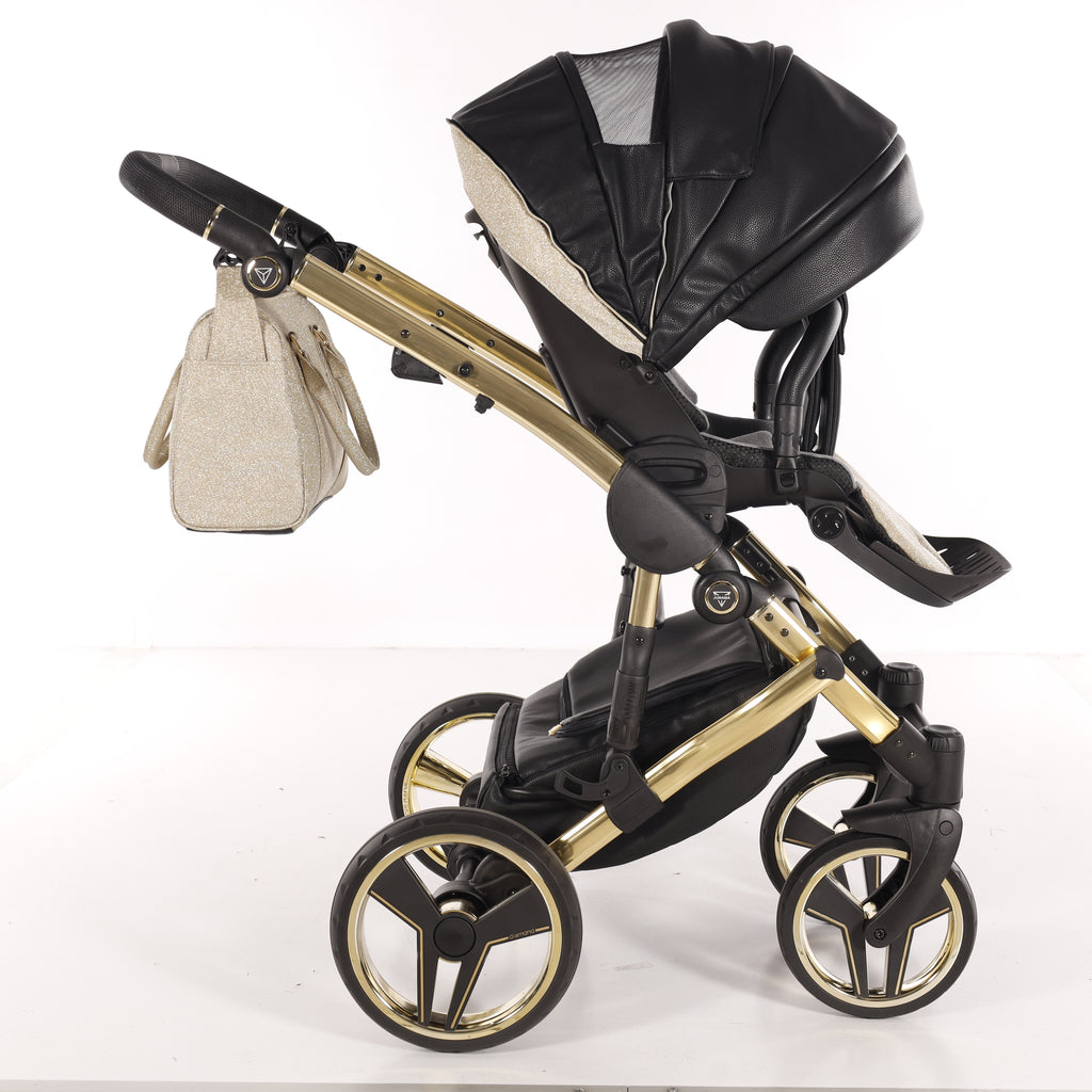 Carro de bebé Junama Hand Craft Glitter Dorado y Negro
