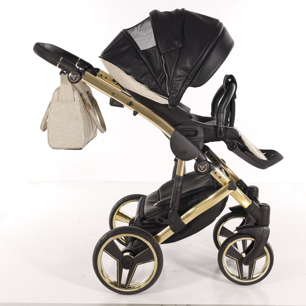 Carro de bebé Junama Hand Craft Glitter Dorado y Negro
