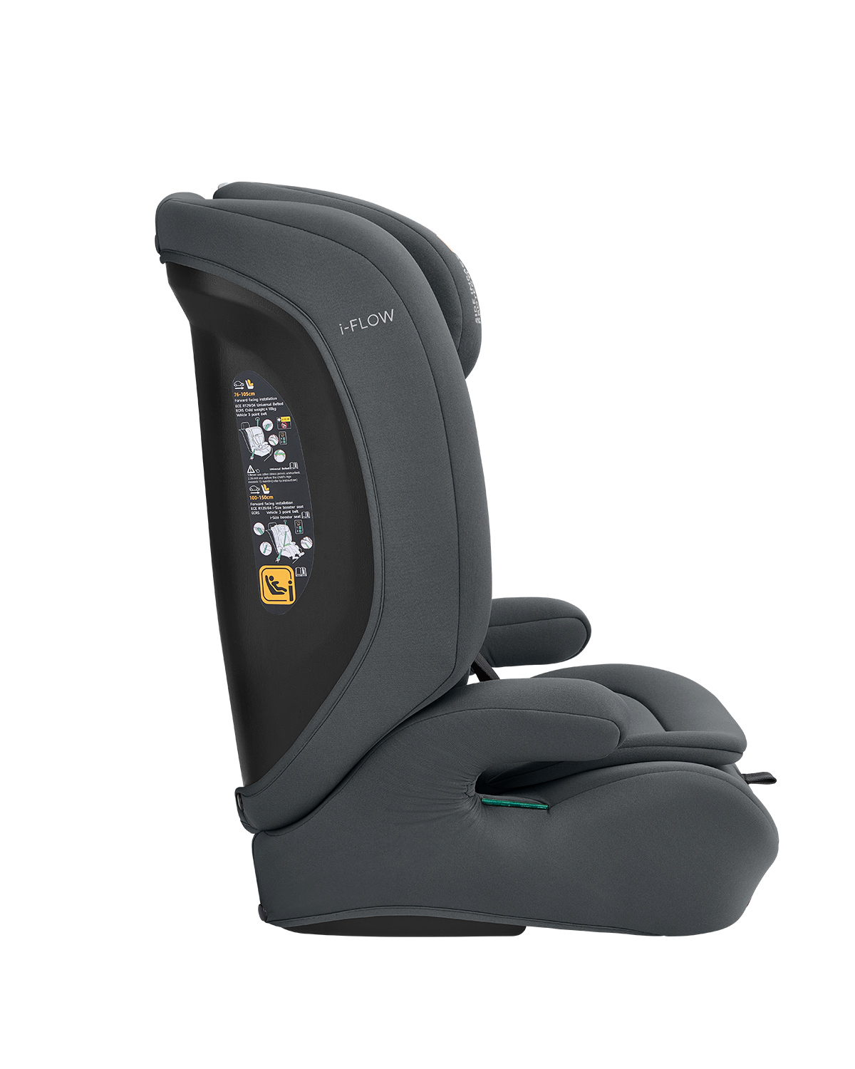 Silla de coche 76-150 cm i-Flow i-SIZE Gris