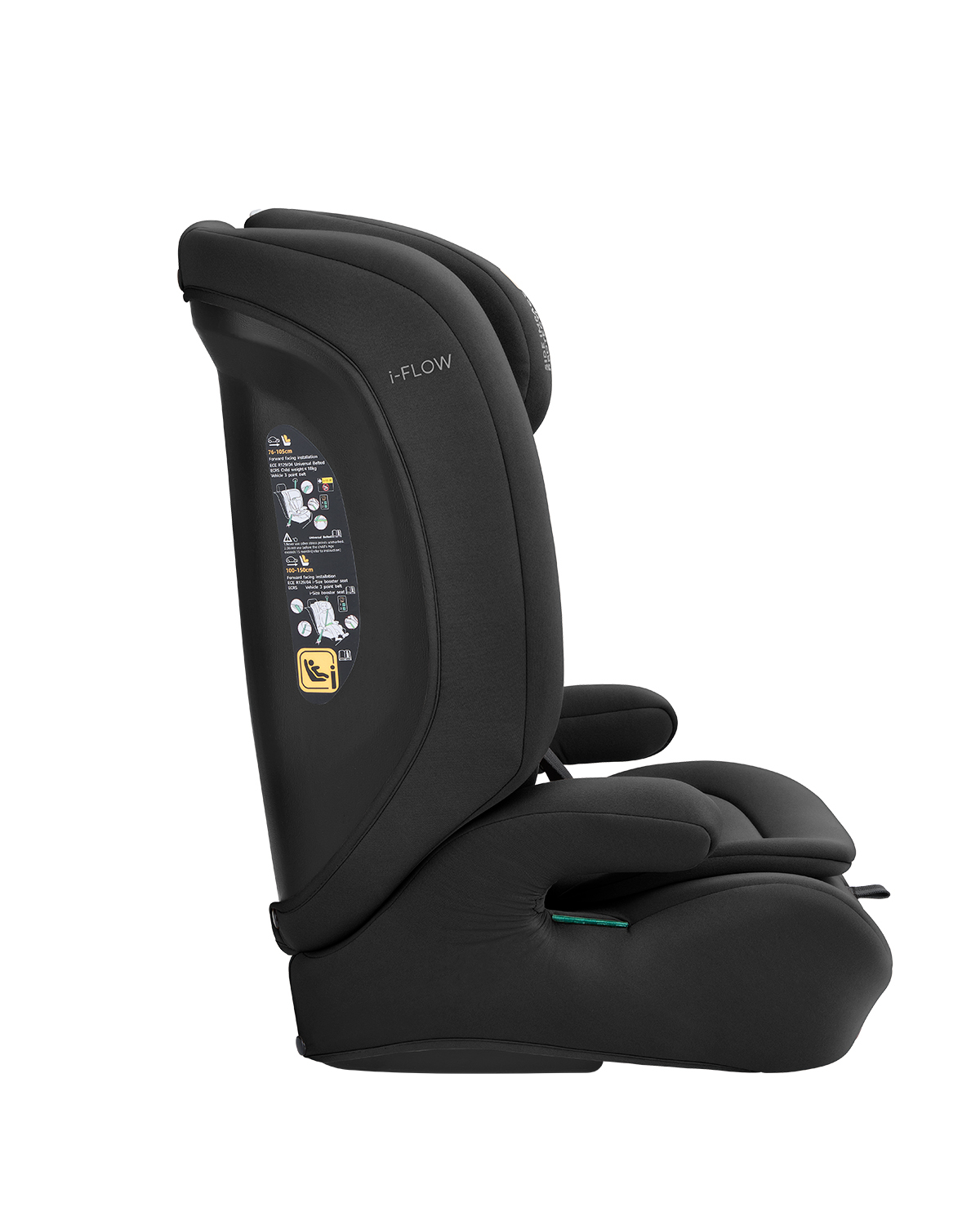 Silla de coche 76-150 cm i-Flow i-SIZE Negro
