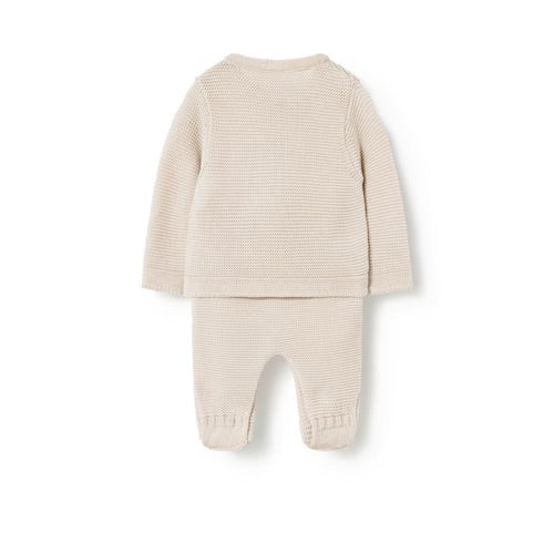 CONJUNTO DE BEBÉ DE RECIÉN NACIDO TRICOT BEIG