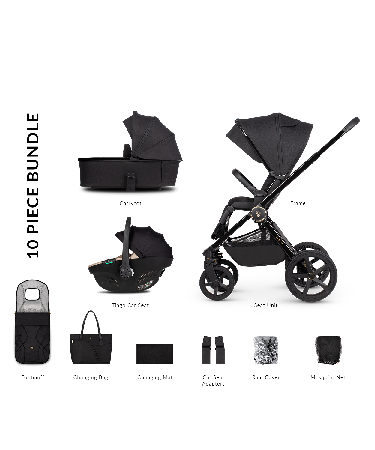 Carro de Bebé Venicci Upline 2 All Black