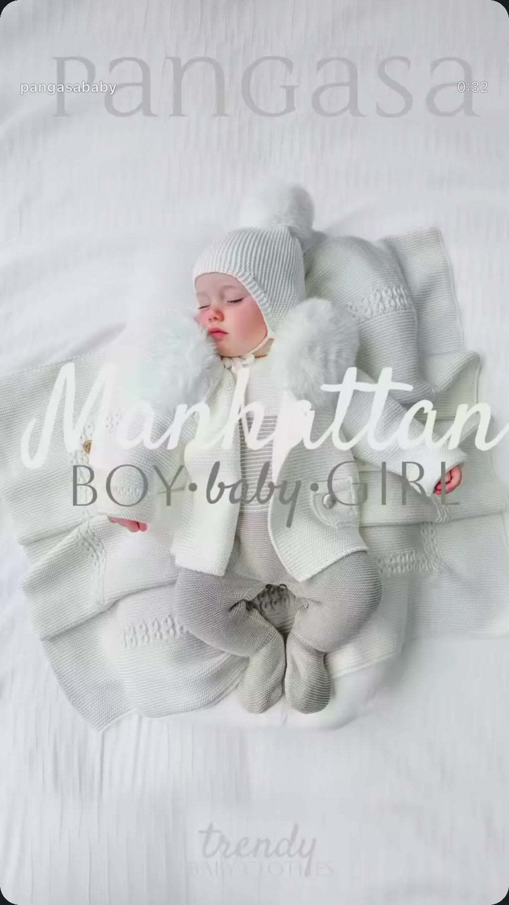 PANGASA BABY -TRENKA LUXURY MARFIL-Abrigo de Punto con Capucha y Pelo