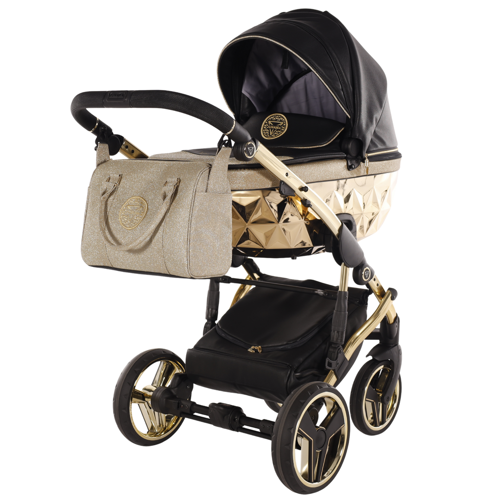 Carro de bebé Junama Hand Craft Glitter Dorado y Negro